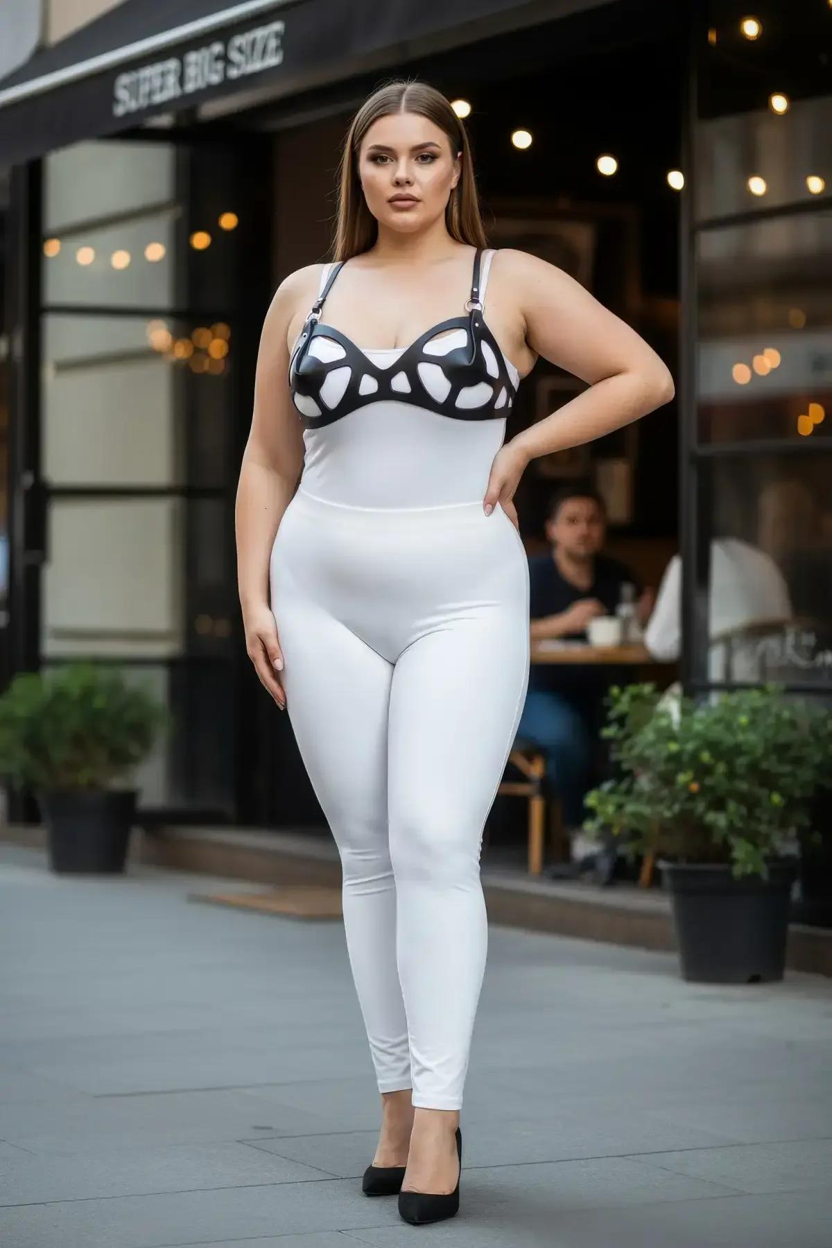 XL beden vegan deri vücut harness takım arka bant ayar detayı