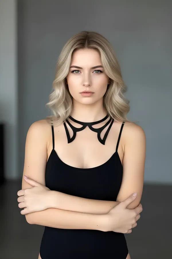 lazer kesim siyah vegan deri choker kolye üç bantlı geometrik kesim boyunluk